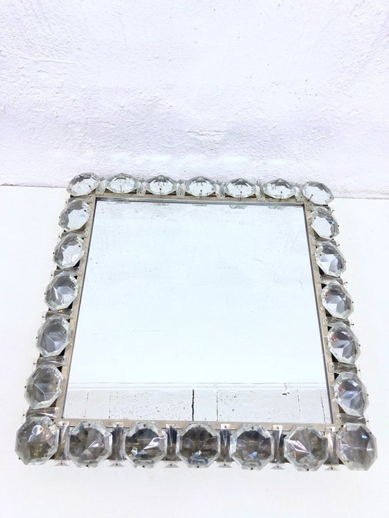 Image 1 of Square illuminated wall mirror by Bakalowits 60s design
