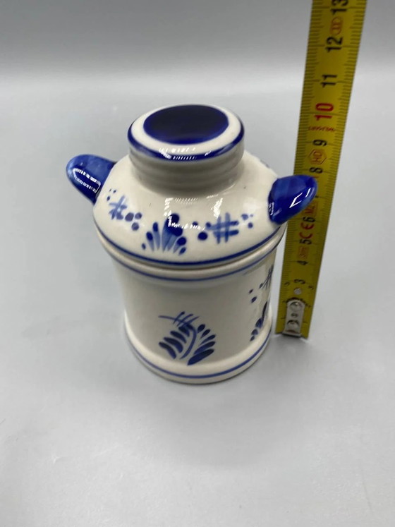 Kleiner, gedeckter Fayencetopf, Vero Ceramics, handbemalt in Delfter Blau, Holland – Geschirr (photo 7 of 7)