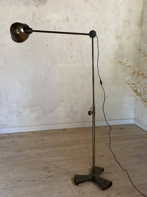 lampadaire industriel vintage pour atelier – polished steel, Metal, Industrieel (photo 2 of 15)