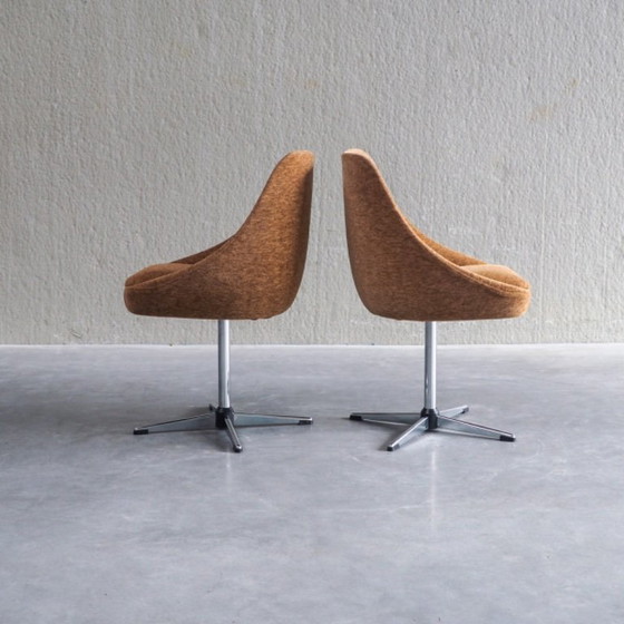 Set aus 2 Mid-Century Modern Cocktailstühlen – Esszimmerstühle, Textile (photo 6 of 12)