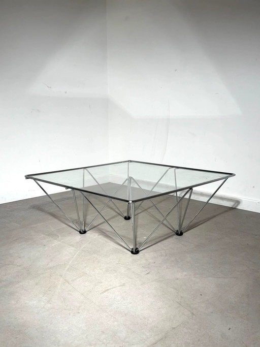 Chrome & Glass Geometric Coffee Table