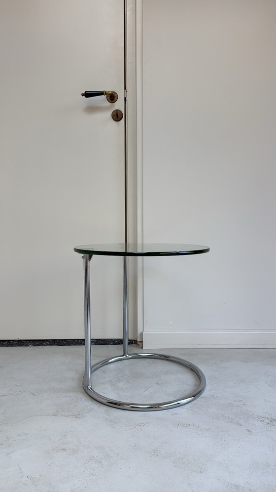 Table basse / Table d'appoint vintage en chrome avec verre de GEBRA, Tables d'appoint, Argenté (photo 2 sur 8)