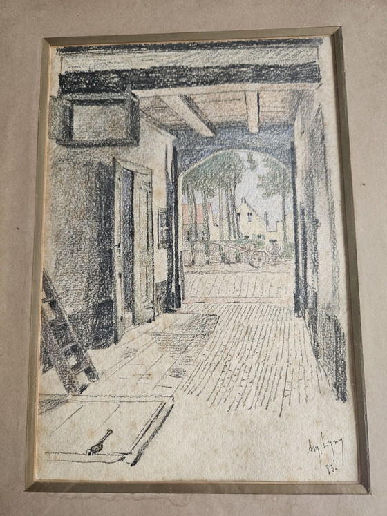 Amédée Ernest Lynen, Objets d'art, Verre, Papier, Beige (photo 3 sur 8)