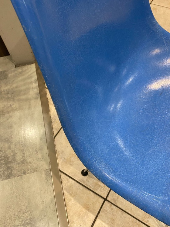 Image 1 of Sedia DSR Eiffel in fibra di vetro turchese, Eames Herman Miller vintage anni '50-'60-'70