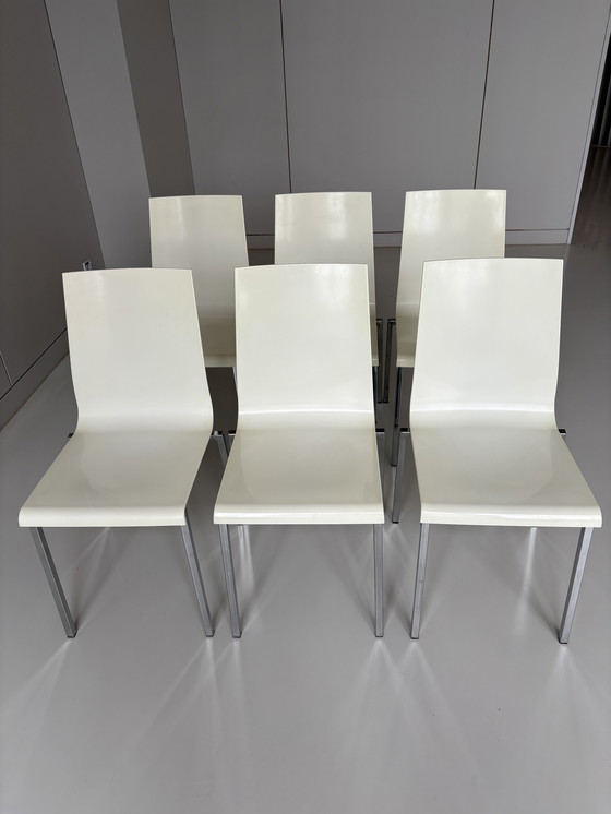 Image 1 of 6 x Pedrali Kuadra 1101 Stühle Weiß Chrom