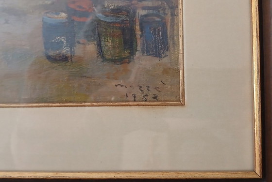 Felice Vellan (1889–1976) / Painting "Mercatino A Mazzè" – Paintings & Drawings, Canvas (photo 4 of 5)
