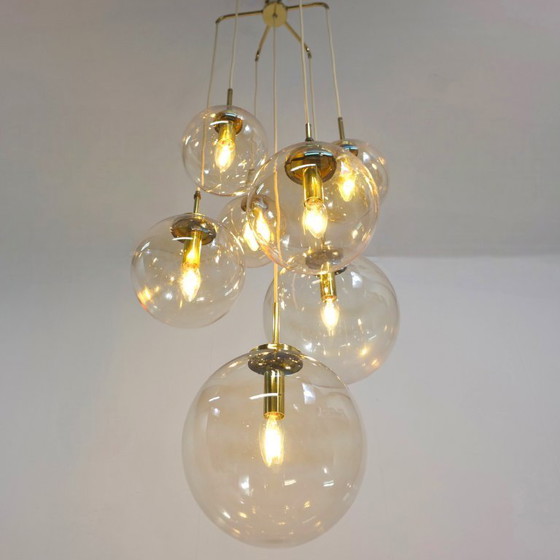 Image 1 of XL cascade lamp globe mid century vintage glas