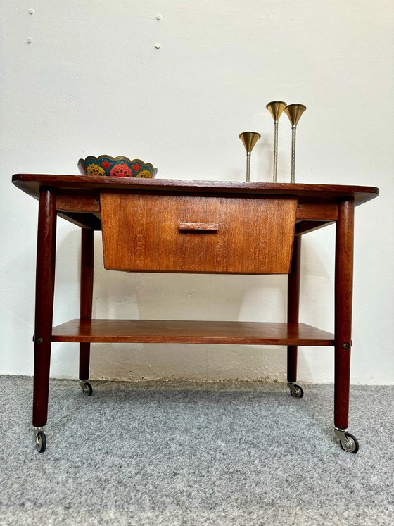 Tavolino in teak Mid Century Design danese anni '50 '60 Vintage, Tavolini, Legno, Marrone (foto 2 di 13)