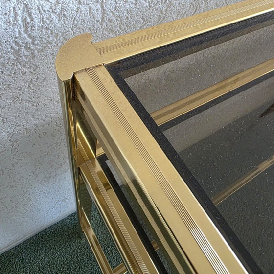 Table console Vintage Hollywood Regency, Tables d'appoint, Métal, Doré (photo 4 sur 11)