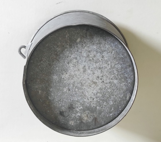 Vintage zinken emmer - midden 20e eeuw – Plantenbak, Metal (photo 6 of 6)
