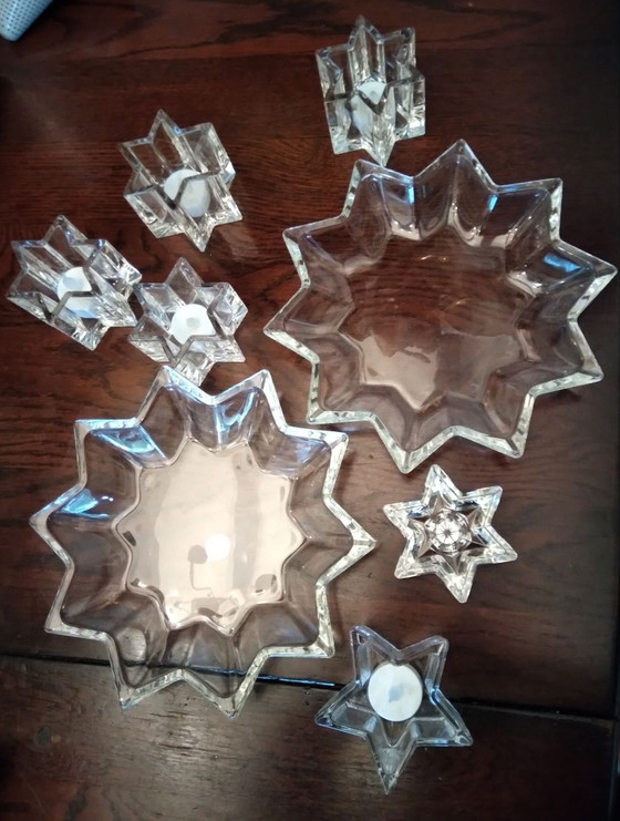 Set di Ciotole da portata in vetro/cristallo e portacandele a forma di stella, Waltherglas, Oggetti decorativi (foto 3 di 7)