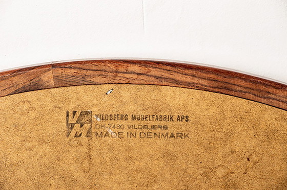 Image 1 of Grande specchio rotondo in palissandro danese di Vildbjerg Mobelfabrik 1960