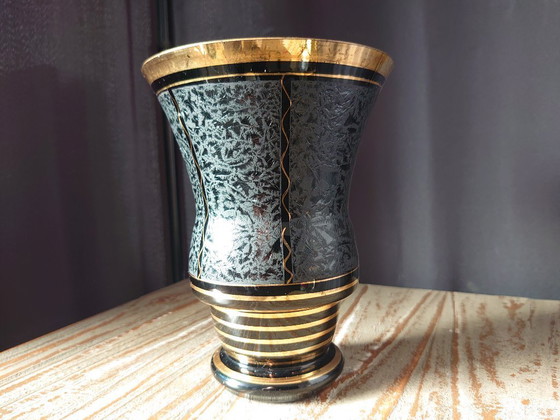 Image 1 of Art Deco hyalite vase De Rupel Boom glass factory