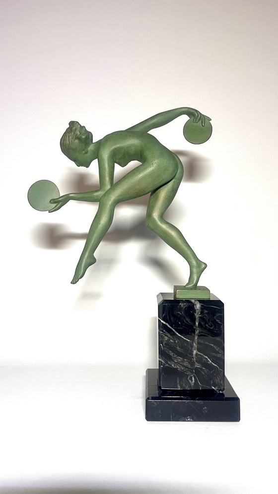 Image 1 of Beautiful Art Deco Statue , Signed (Derrene) , Max Le Verrier