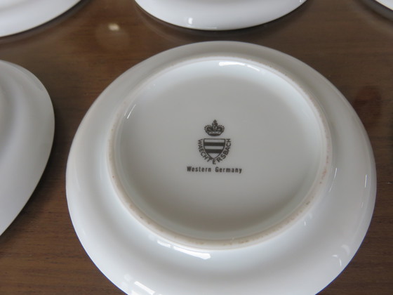 Image 1 of Serie van 6 keramische onderzetters, Pop, Vintage jaren 70, "Waechtersbach Western Germany".