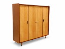 Vintage mid-century kledingkast met leg- en hanggedeelte