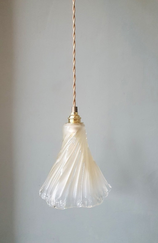 Vintage Amberkleurige Glazen Murano lamp