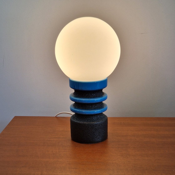 Image 1 of Vintage West German Fat Lava Lamp, Dumler & Breiden, Form Number 560/15, Blue and Gray, WGP / MCM / 1960 / 1970