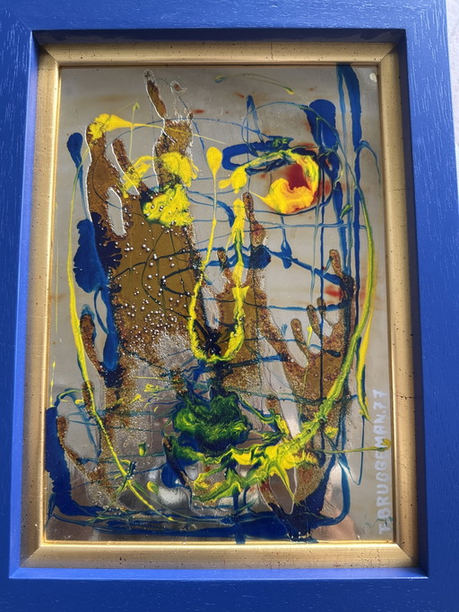 Vintage Abstract Spiegelkunstwerk 'Bruggeman 77'