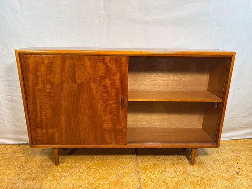 Mid Century Retro Teak & Glass Bookcase by Herbert E. Gibbs Circa 1960  A stylish and elegant mid century modern teak and glass 