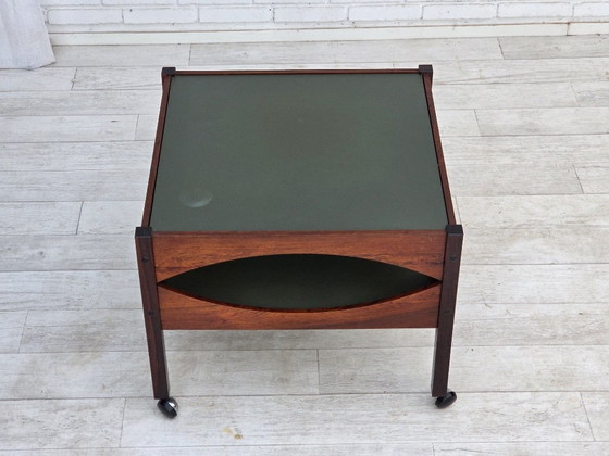 1970s, Danish design by Kristian Vedel. Side table model "Modus", teak wood. – Metal (photo 10 of 15)