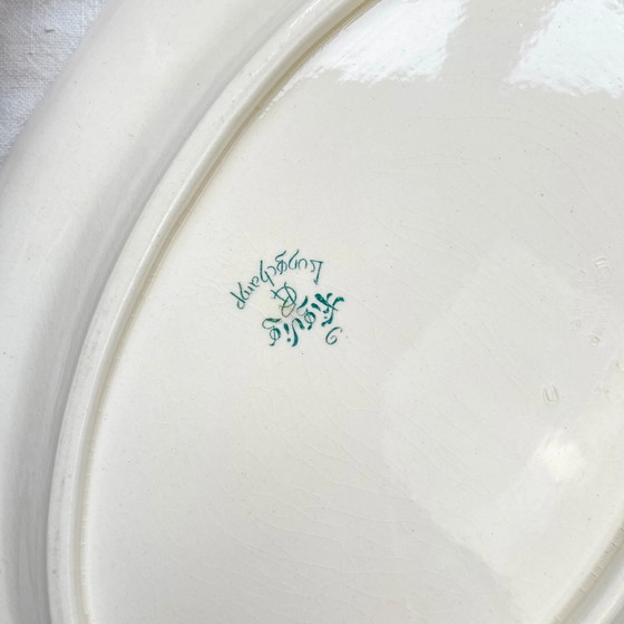Antique Oval Ironstone Platter "Figuig" – Longchamp 19th Century – French Vintage Dinnerware – Crockery (photo 7 of 7)