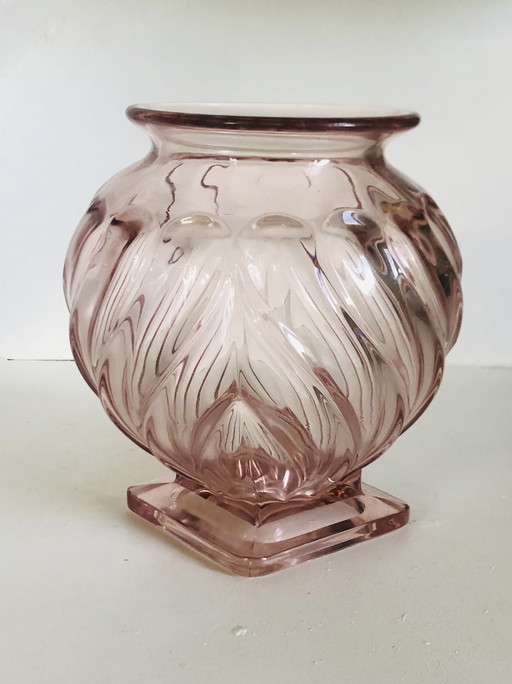 Vaso in vetro Rosaline in stile Art Déco di Rudolf Schrötter per Inwald