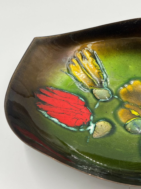 Large Laurana copper art bowl by Bastianelli, Decorative Objects, Green, Mid Century Modern (photo 3 of 13)