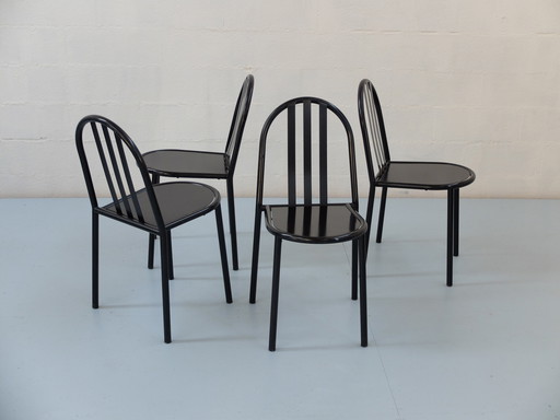 4 Robert Mallet-Stevens stoelen, Ecart International door Andrée Putman, 1980.