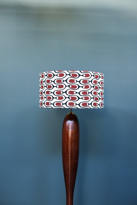 Image 1 of Italian Sculptural Rosewood Floor Lamp