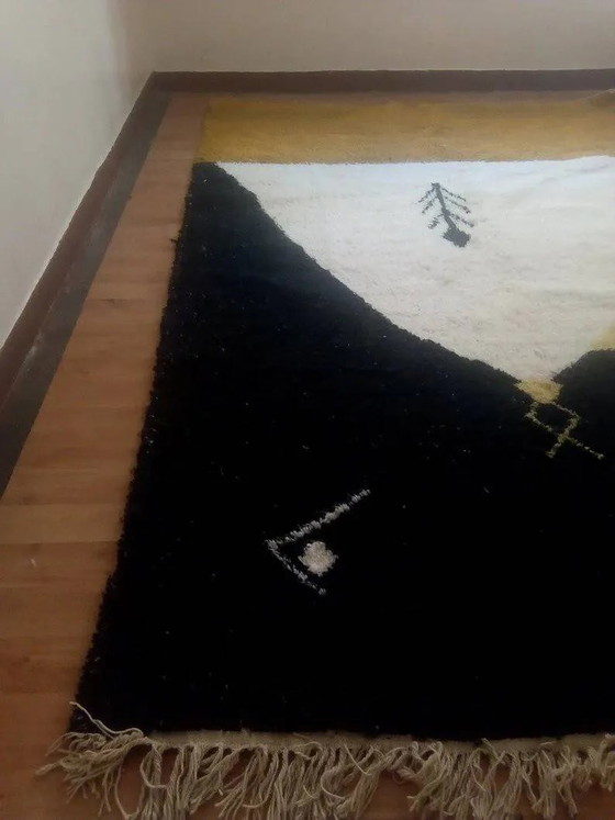 Tappeto marocchino tessuto stile Beni Ourain - motivo nero - 307 x 210 cm – Tappeti, Wool, Cotton (photo 5 of 8)