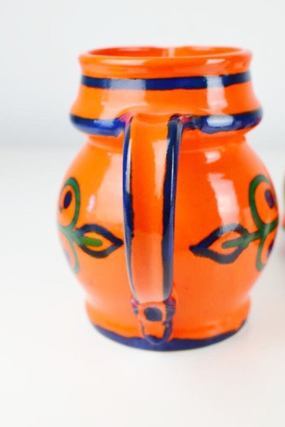 Image 1 of Ulmer Keramik West Germany karaf met bekers