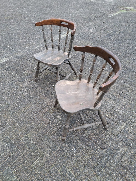 Juego de 2 sillas Windsor inglesas - Sillas con patas torneadas – Sillas de comedor, Wood (photo 3 of 7)
