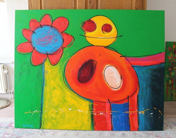 Image 1 of Paul Megens large painting 'Does a flower have a soul?'