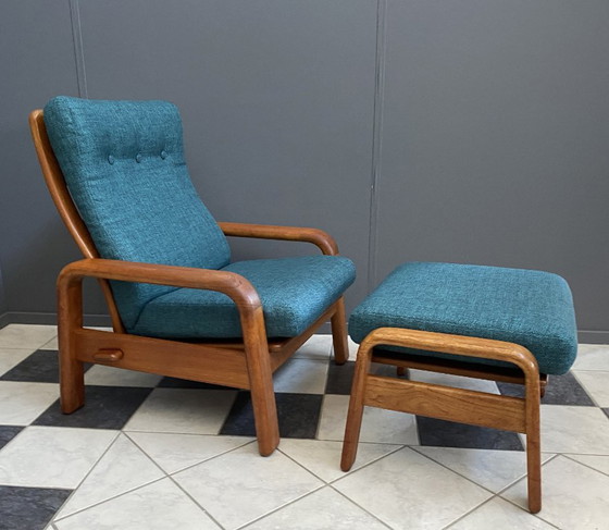 Fauteuil et repose-pieds en teck danois à dossier haut, par HS Denmark, années 1970 – Chaises & fauteuils (photo 10 of 14)