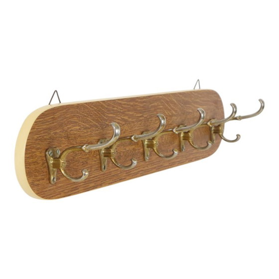 Vintage Rockabilly Kapstok Fifties Design Houtfineer Goud – Kapstokken, Metal, Wood (photo 4 of 17)