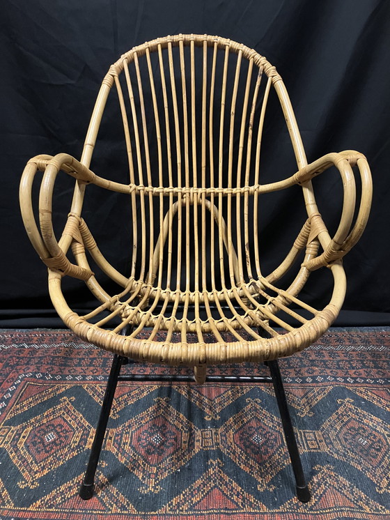 Image 1 of Vintage rotan fauteuil - Rohe Noordwolde 