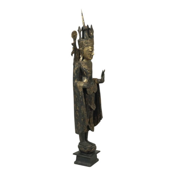 Image 1 of Buddha enorme in legno dorato 135 cm