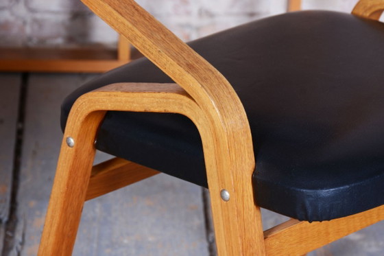Set of Eight Restored Mid-Century Chairs, by Ludvik Volak, Maple, Czech, 1960s – Dining chairs, Wood, Skai (photo 14 of 20)