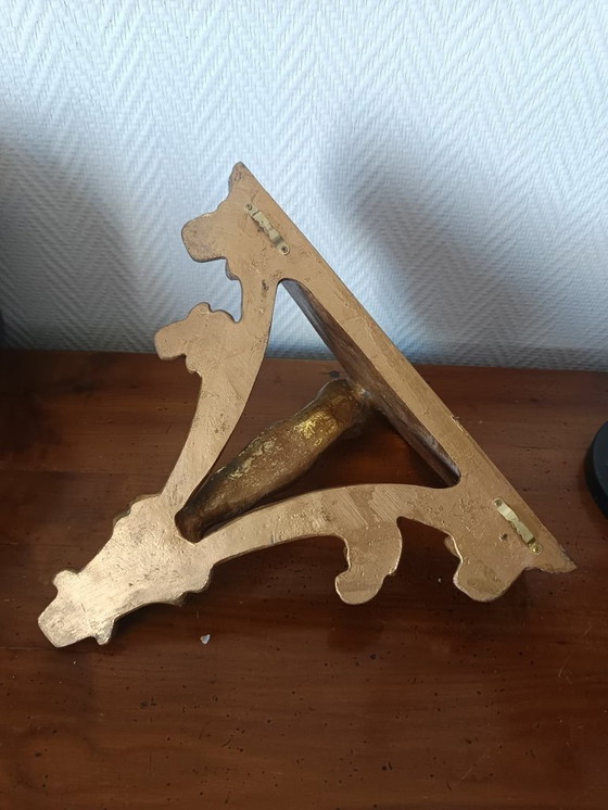 Image 1 of Consolle da parete in legno dorato in stile Luigi XV