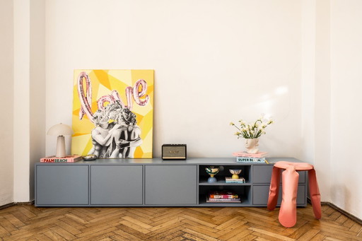 Modern Blue TV Unit by Kondor – As New, Only Used for Photoshoot