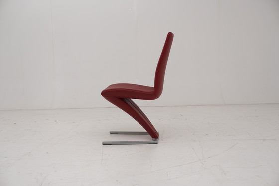 Image 1 of Rolf Benz 7800 Stühle 6 Stk. Leder Rot Stuhl Freischwinger