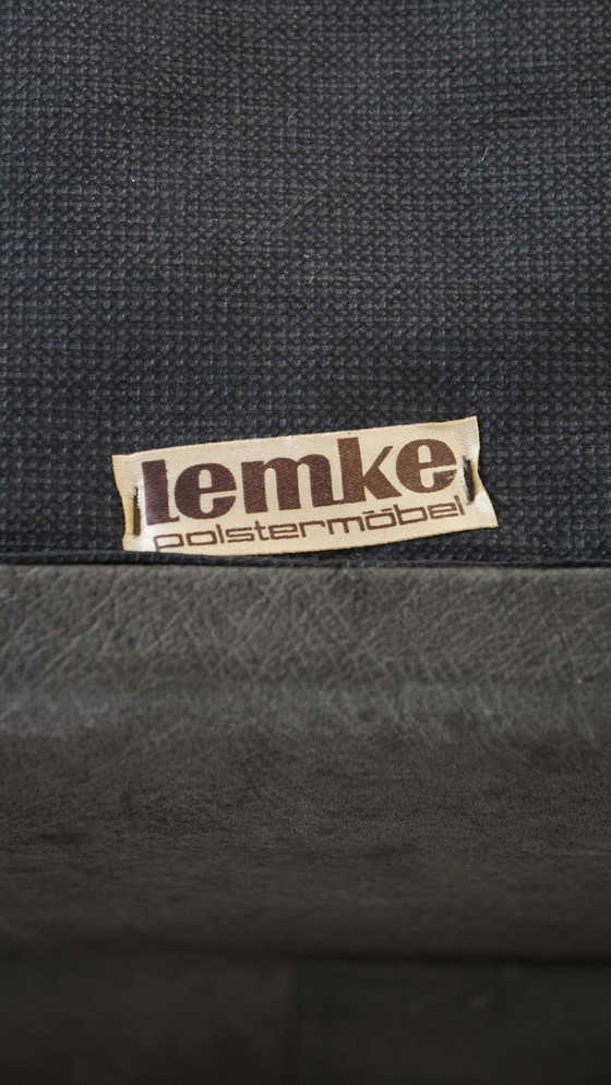 Image 1 of Grijze Vintage Lederen Design Fauteuil