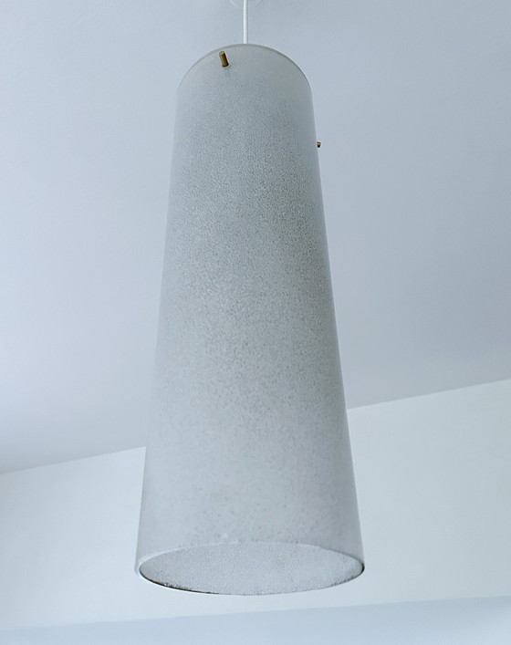 Image 1 of Very Large Mid Century Glass Pendant Lamp