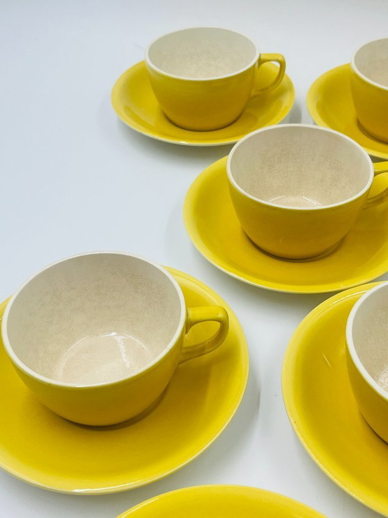 Image 1 of Vintage Boch Belgium 10-cup yellow tea set