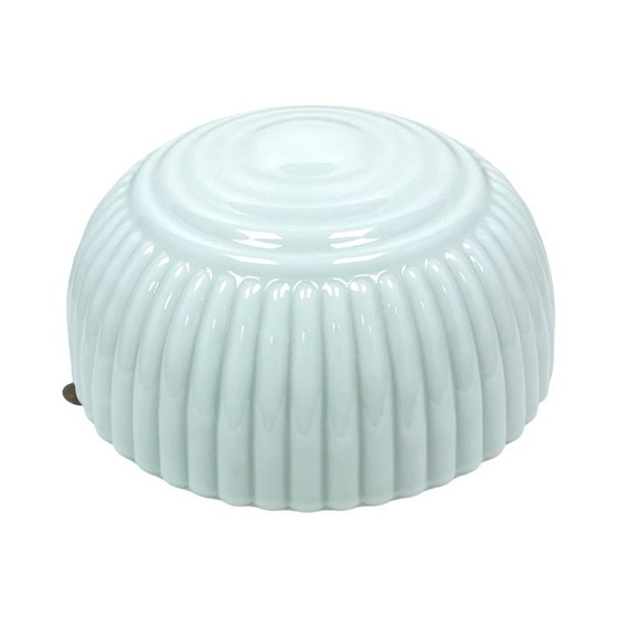 Image 1 of Art Deco geribbelde plafondlamp van Polam Wilkasy, Polen, jaren 70.