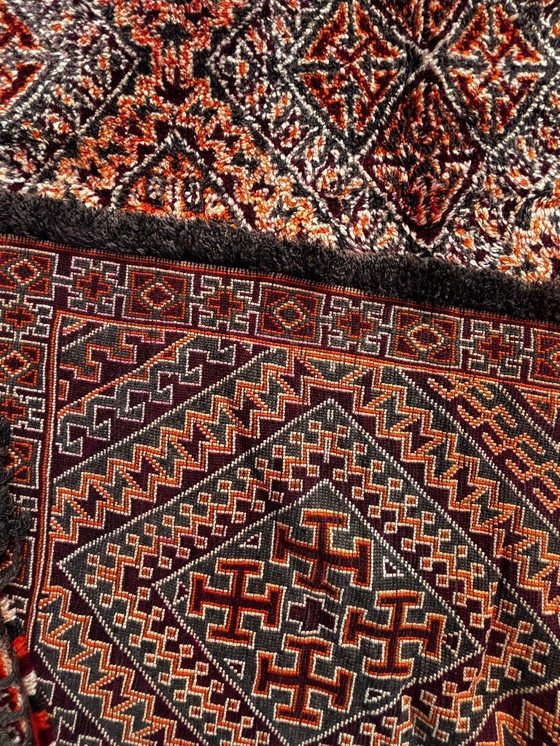 Image 1 of Mid Century Modern Boujad Wool Rug 200x400 cm- Handwoven Berber Carpet