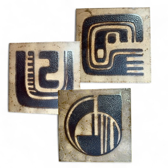 Image 1 of Conjunto de 3 paneles de pared de cerámica grandes – Alemania, década de 1970