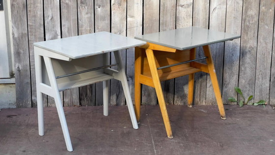 Vintage Adam Stegner desk (large stock), Wood, Grey, Mid Century Modern (photo 8 of 11)