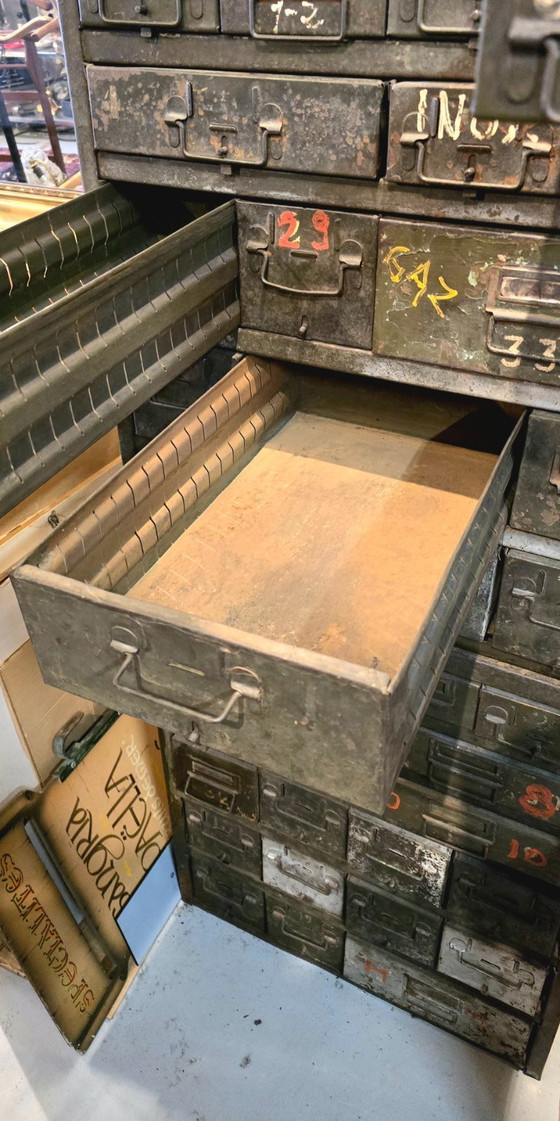 Image 1 of Military workbench - Two metal military mechanic's workbenches